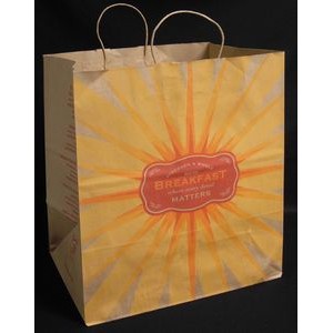 Recycled Natural Kraft Shopping Bag (14''x10''x16'')
