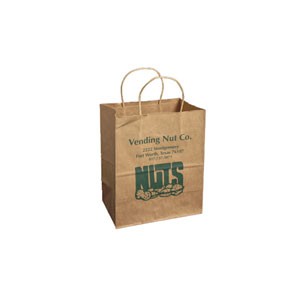 Natural Kraft Custom Paper Shopping Bag (8"x4.35"x10.25")