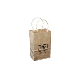 Natural Kraft Custom Paper Shopping Bags (5.5"x3.25"x8.25")