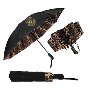 The Leopard Inverted Folding Umbrella - Auto-Open, Reverse Auto-Closing