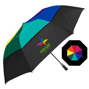 The Vented Rainbow Colossal Crown Folding Umbrella