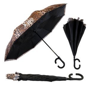 The Leopard ViceVersa Inverted Umbrella - Manual-Open, Reverse Closing