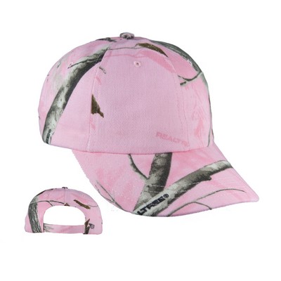 Realtree® Pink Camo Unstructured Baseball Cap w/Hook & Loop Closure