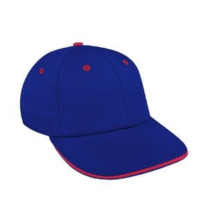 USA Made Low Style Brushed Cap w/Sandwich Visor & Self Strap