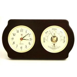 Clock & Barometer w/Thermometer - Ash