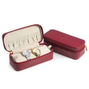 Watch & Bracelet Box - Red Leather