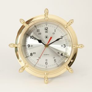 Brass Ships Wheel Clock