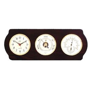 Clock, Barometer & Thermometer w/Hygrometer - Ash