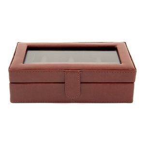 Brown Leather Cufflink Case
