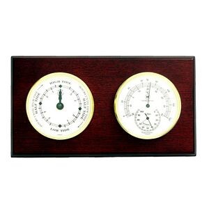 Tide Clock w/Thermometer & Hygrometer - Mahogany