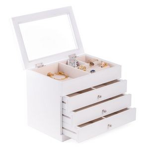 Wood Jewelry Case - White