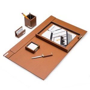Six Piece Desk Set - Brown