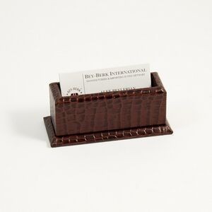 Card Holder - Brown "Croco" Leather