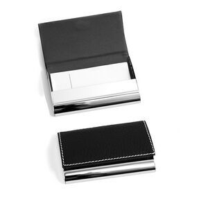 Business Card Case - Black Leather