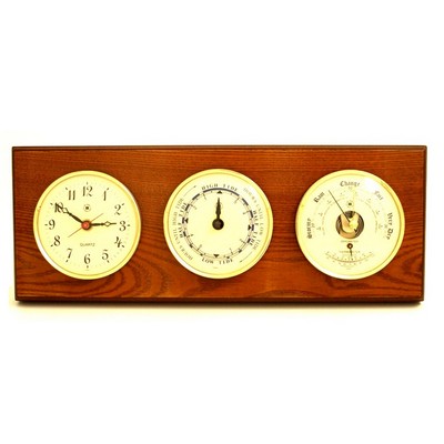 Tide & time Clock w/Weather Station - Oak