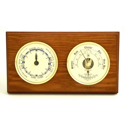 Tide Clock w/Weather Station - Oak