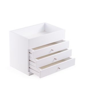 Wood Cosmetic Case - White