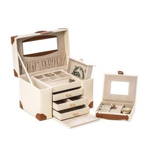 Ivory Leather Jewelry Case