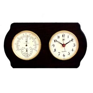 Clock w/Thermometer & Hygrometer - Ash