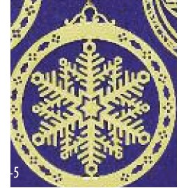 Stock 3D Brass Lacquered Snowflake Ornament