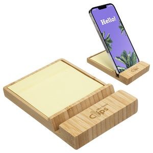 FSC® Bamboo Sticky Note Dispenser with Phone Holder