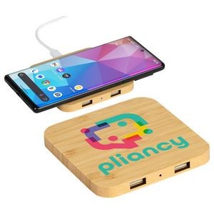 Panda FSC® Bamboo 5W Wireless Charger with Dual USB Ports