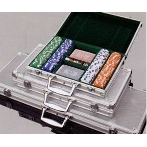 Aluminum Poker Chip Case w/ 200 Custom Imprinted Chips