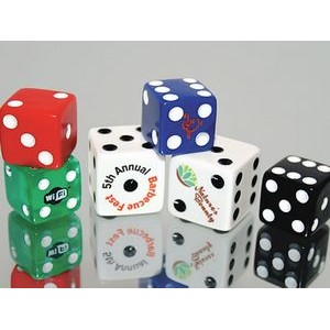 Custom Dice with Indented Spots in 5/8" Opaque