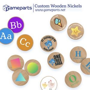 Full Color Printed Wood Game Token 1.5" - Wooden Nickel
