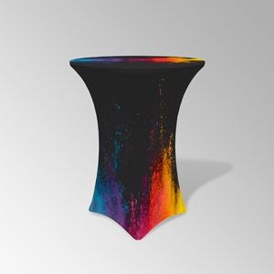 30" Round x 42"H Stretch High Top Table Cover, Full Dye Sub
