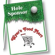 Hole Sponsor Golf Sign w/Golf Ball on Green (Vertical, 12"x18")
