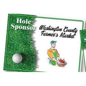 Hole Sponsor Golf Sign w/Golf Ball on Green (Horizontal, 18"x24")