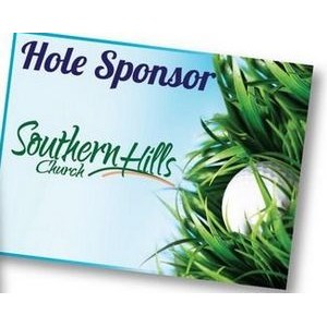 Hole Sponsor Golf Sign w/Golf Ball (Vertical, 12"x18")