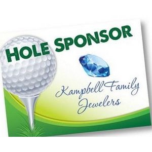 Hole Sponsor Golf Sign w/Golf Ball on Tee (Horizontal, 18"x24")