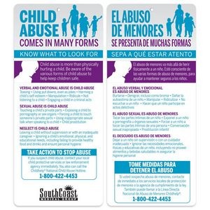 Child Abuse Comes In Many Forms Two-Sided English/Spanish Glancer - Personalized