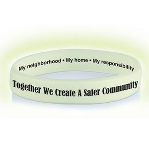 Together We Create A Safer Community Glow-In-The-Dark Silicone Awareness Bracelets