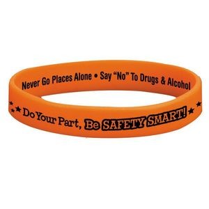 Do Your Part, Be Safety Smart! 2-Sided Glow-In-The-Dark Silicone Awareness Bracelet