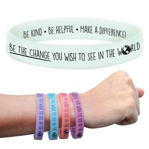 Be The Change You Wish To See In The World UV Color-Changing 2-Sided Silicone Bracelet 25-Piece