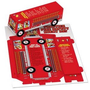 Practice Fire Safety Every Day Fire Truck Paper Cutout