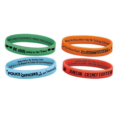 Police Officer 2-Sided Glow Silicone Bracelet Assortment Pack