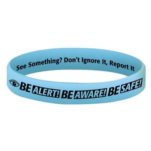 Be Alert! Be Aware! Be Safe! Glow-In-The-Dark 2-Sided Silicone Awareness Bracelets (Pack of 25)