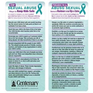 Stop Sexual Abuse: Ways To Keep Kids Safe Two-Sided English/Spanish Glancer
