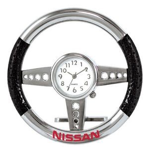 Silver Steering Wheel Clock