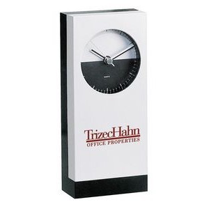 Metro 2 Tone Rectangle Analog Clock (3"x7"x1 1/4")