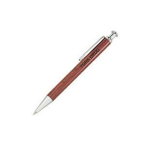 Rosewood Ballpoint Pen w/Silver Accents