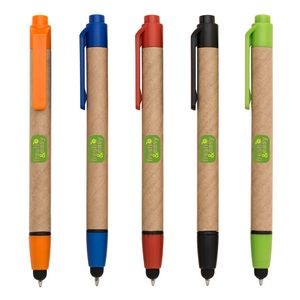 Eco Friendly Recycled Paper Ballpoint Pen w/Stylus