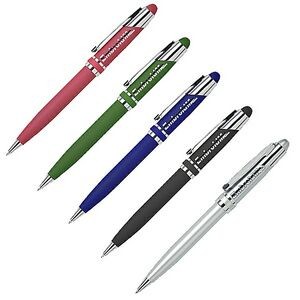 Adonia Lacquered Brass Ballpoint Pen w/Polished Chrome Trim