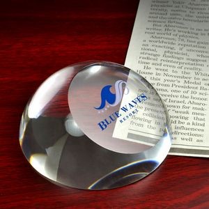 Slanted Dome Crystal Glass Paperweight