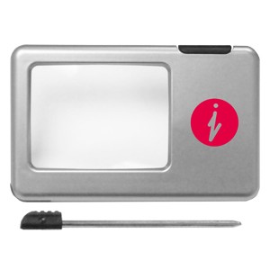 LED Credit Card Sized Magnifier w/Ballpoint Pen