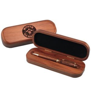 Deluxe Wood Single Pen Box w/Twist Action Pen